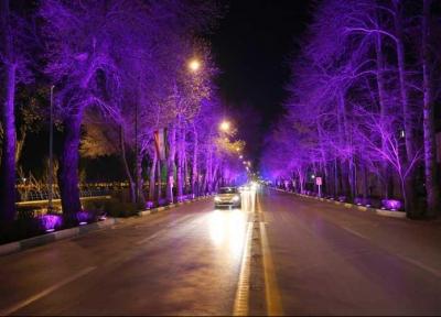 نورپاشی شبانه درختان اصفهان