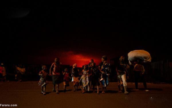 (تصاویر) وحشت از فوران آتشفشان در کنگو