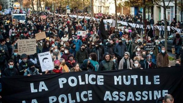 خبرنگاران تظاهرات مخالفان طرح امنیتی در فرانسه