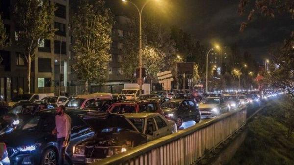 ترافیک شدید ساعتی پیش از اعمال قرنطینه سراسری در فرانسه