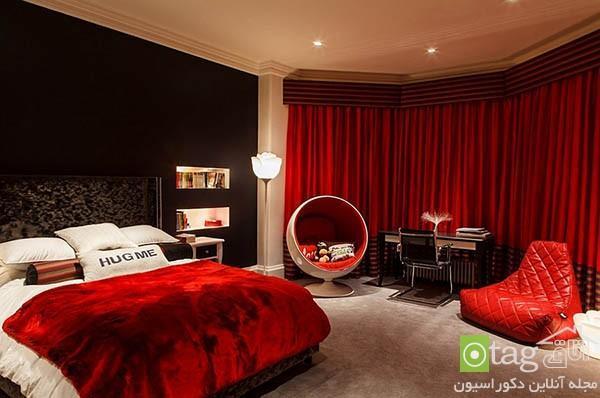 مدل های بسیار شیک و جدید رنگ قرمز در اتاق خواب ، عکس 2015